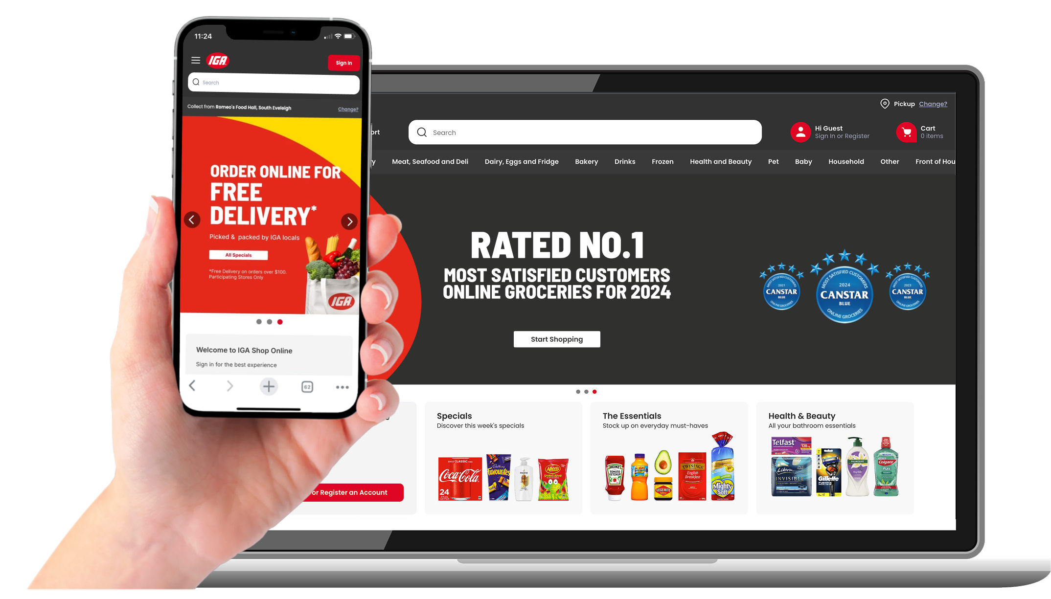 IGA Online Shopping on Desktop and Mobile Devices